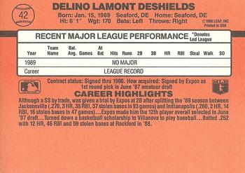 1990 Donruss #42 Delino DeShields Back