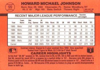 1990 Donruss #99 Howard Johnson Back