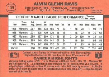 1990 Donruss #109 Alvin Davis Back
