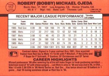 1990 Donruss #117 Bob Ojeda Back