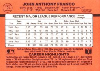 1990 Donruss #124 John Franco Back