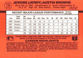1990 Donruss #138 Jerry Browne Back