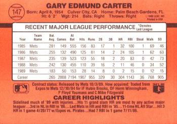 1990 Donruss #147 Gary Carter Back