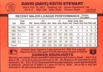 1990 Donruss #150 Dave Stewart Back