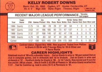 1990 Donruss #177 Kelly Downs Back