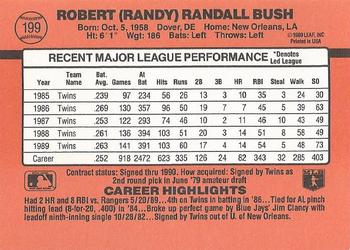 1990 Donruss #199 Randy Bush Back