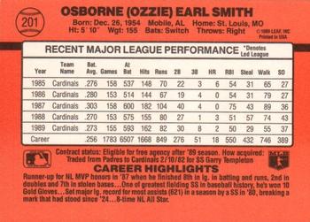 1990 Donruss #201 Ozzie Smith Back
