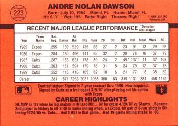 1990 Donruss #223 Andre Dawson Back