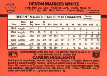 1990 Donruss #226 Devon White Back