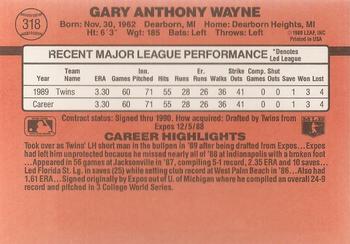 1990 Donruss #318 Gary Wayne Back