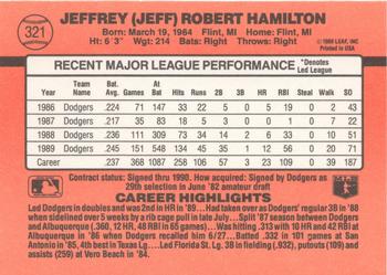 1990 Donruss #321 Jeff Hamilton Back