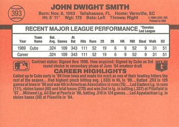 1990 Donruss #393 Dwight Smith Back