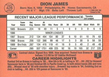 1990 Donruss #428 Dion James Back