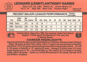 1990 Donruss #434 Lenny Harris Back