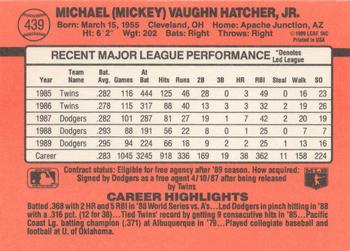 1990 Donruss #439 Mickey Hatcher Back