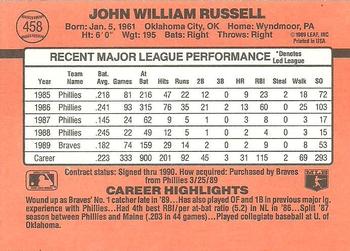1990 Donruss #458 John Russell Back