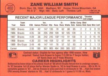1990 Donruss #460 Zane Smith Back