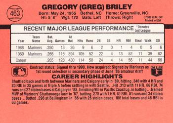 1990 Donruss #463 Greg Briley Back