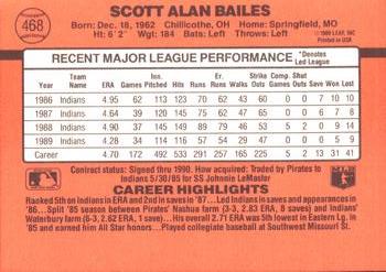 1990 Donruss #468 Scott Bailes Back
