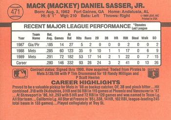 1990 Donruss #471 Mackey Sasser Back