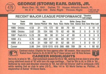 1990 Donruss #479 Storm Davis Back