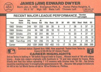 1990 Donruss #484 Jim Dwyer Back