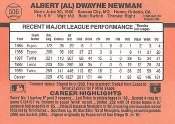 1990 Donruss #506 Al Newman Back
