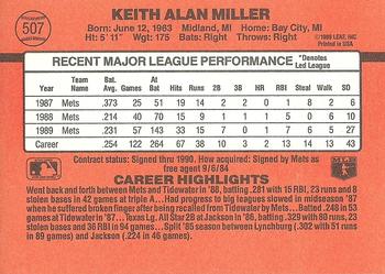 1990 Donruss #507 Keith Miller Back