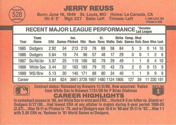 1990 Donruss #528 Jerry Reuss Back