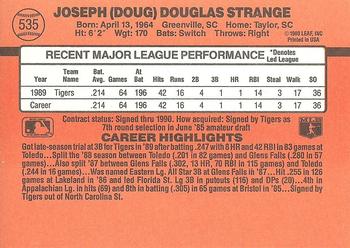 1990 Donruss #535 Doug Strange Back