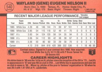 1990 Donruss #540 Gene Nelson Back