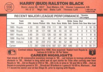 1990 Donruss #556 Bud Black Back