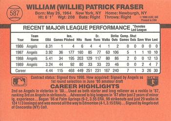 1990 Donruss #587 Willie Fraser Back