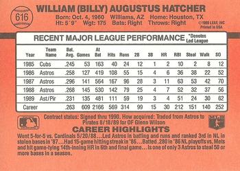 1990 Donruss #616 Billy Hatcher Back