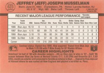 1990 Donruss #623 Jeff Musselman Back
