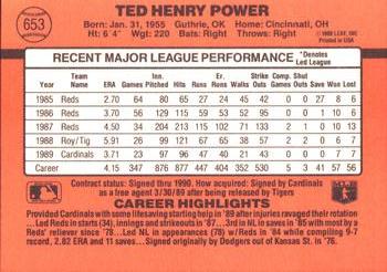 1990 Donruss #653 Ted Power Back