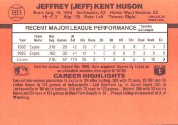 1990 Donruss #693 Jeff Huson Back