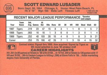 1990 Donruss #696 Scott Lusader Back