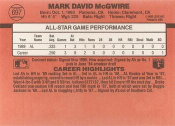 1990 Donruss - [Base] #697.2 - Mark McGwire (All-Star Game Performance  Above Stats)