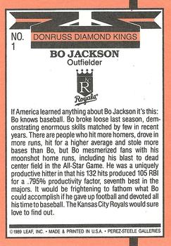 1990 Donruss #1 Bo Jackson Back