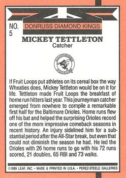 1990 Donruss #5 Mickey Tettleton Back