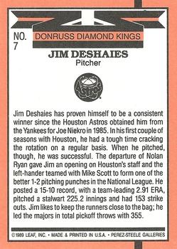 1990 Donruss #7 Jim Deshaies Back