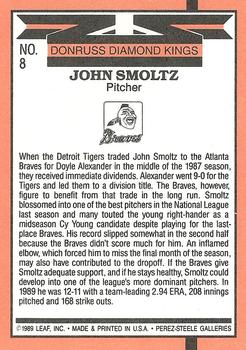 1990 Donruss #8 John Smoltz Back