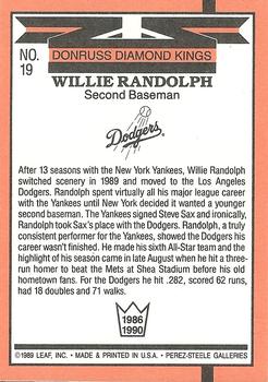 1990 Donruss #19 Willie Randolph Back
