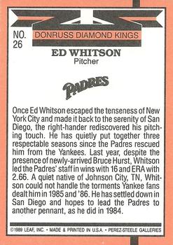 1990 Donruss #26 Ed Whitson Back