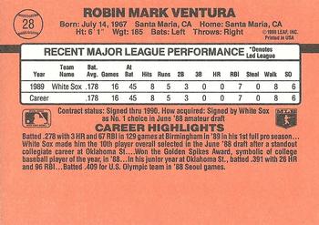 1990 Donruss #28 Robin Ventura Back