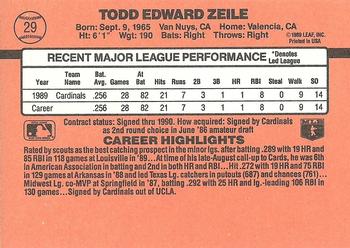1990 Donruss #29 Todd Zeile Back