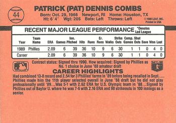 1990 Donruss #44 Pat Combs Back