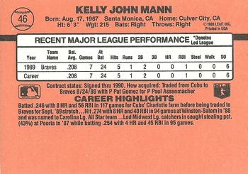 1990 Donruss #46 Kelly Mann Back