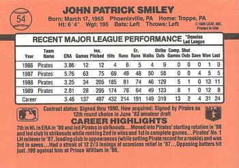 1990 Donruss #54 John Smiley Back
